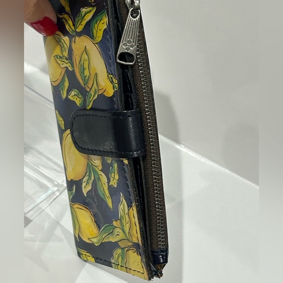 Patricia Nash Lemon Print Leather Wallet Clutch - Picture 6 of 8